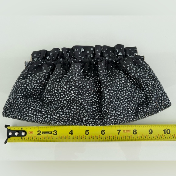 JUDITH LEIBER CHARCOAL CRYSTAL CONVERTIBLE CLUTCH SHOULDER BAG - Picture 17 of 17